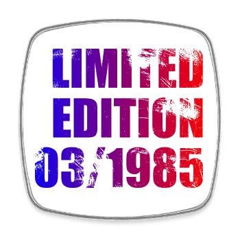40. Geburtstag Limited Edition 03/1985 - Viereckiger Kühlschrankmagnet - Weiß - Vorne