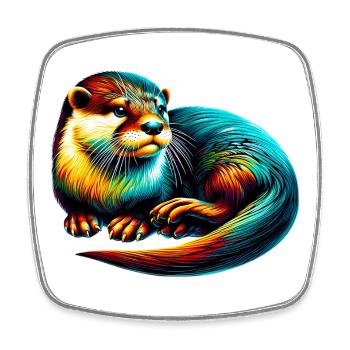 Otter - Square fridge magnet - white - Front