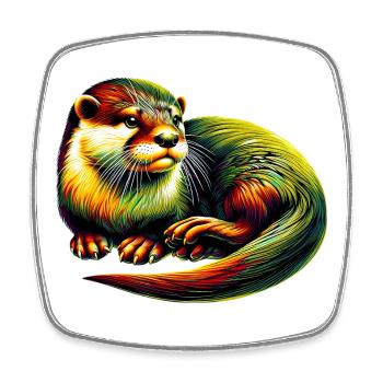 Otter - Square fridge magnet - white - Front