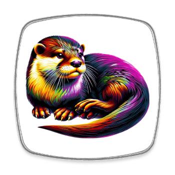 Otter - Viereckiger Kühlschrankmagnet - Weiß - Vorne