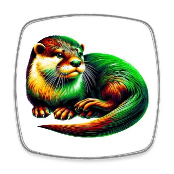Otter - Square fridge magnet - white - Front