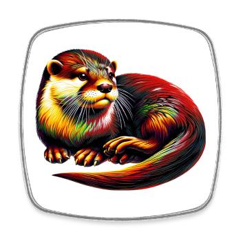 Otter - Square fridge magnet - white - Front