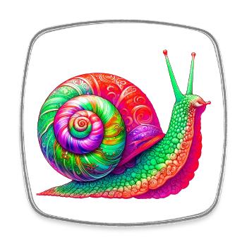 Snail - Square fridge magnet - white - Front