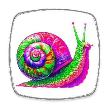 Snail - Square fridge magnet - white - Front