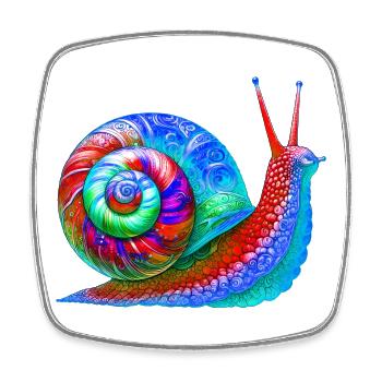 Snail - Square fridge magnet - white - Front