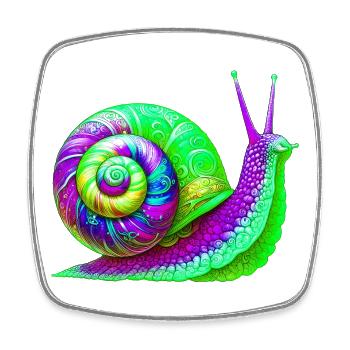 Snail - Square fridge magnet - white - Front