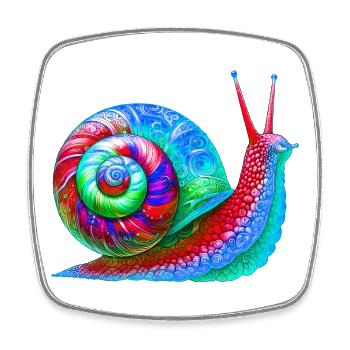 Snail - Square fridge magnet - white - Front
