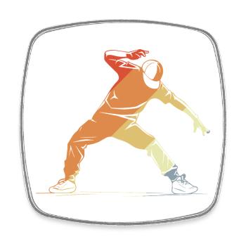 Breakdancer Sketch - Square fridge magnet - white - Front