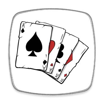 poker cards four aces illustration by Vexels - Magnet carré - blanc - Devant