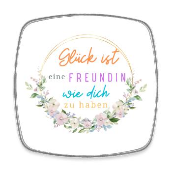 GLÜCK IST WENN MAN EINE FREUNDIN WIE DICH HAT! - Viereckiger Kühlschrankmagnet - Weiß - Vorne