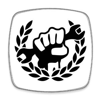 Master Mechanic - Square fridge magnet - white - Front