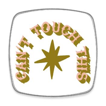 Can't Touch This – Kaktus-Humor - Viereckiger Kühlschrankmagnet - Weiß - Vorne