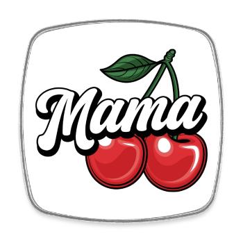 Mama Cherry – Doux et élégant Mama Design - Magnet carré - blanc - Devant