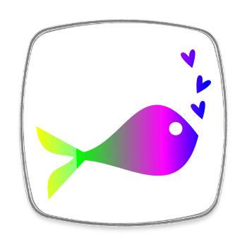 POISSON. SARDINE. POISSON D'AVRIL. MER. OCÉAN - Magnet carré - blanc - Devant