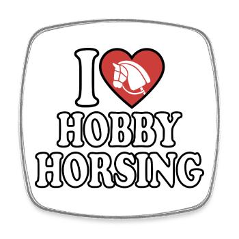 J’aime Hobby Horsing - Coeur - Hobby - Magnet carré - blanc - Devant