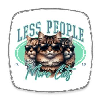 Moins de gens, plus de chats - Magnet carré - blanc - Devant