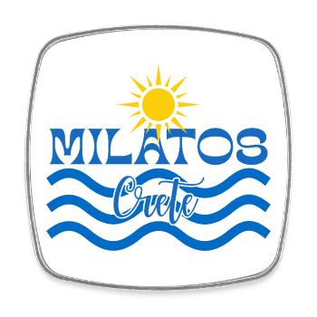 Vivid Milatos Sun and Waves Design - Square fridge magnet - white - Front