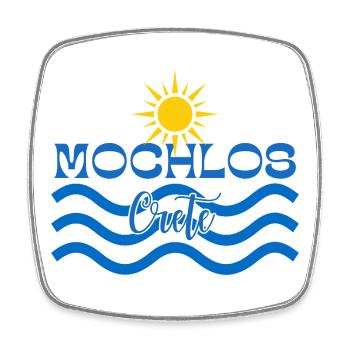 Mochlos inspiré de la plage avec soleil et vagues - Magnet carré - blanc - Devant