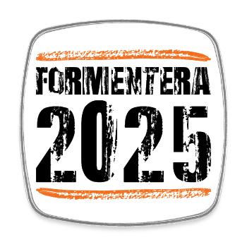 Formentera 2025 Spruch - Viereckiger Kühlschrankmagnet - Weiß - Vorne