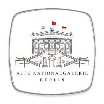 Berlin, Museum Alte Nationalgalerie, Zeichnung - Viereckiger Kühlschrankmagnet - Weiß - Vorne