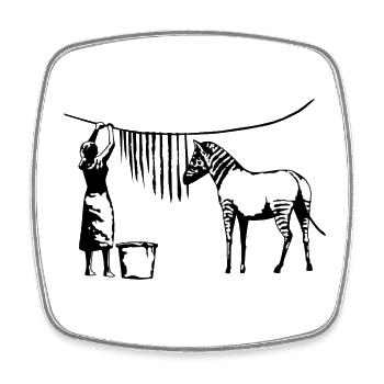 Funny Zebra Stripes - Square fridge magnet - white - Front