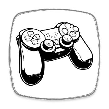 Gaming Controller Zeichnung - Viereckiger Kühlschrankmagnet - Weiß - Vorne