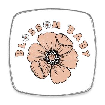 Pretty Blossom - Cute Spring Flower Design - Square fridge magnet - white - Front