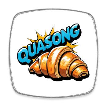 Quasong - Square fridge magnet - white - Front