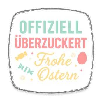 Officially sugar-coated Happy Easter - Square fridge magnet - white - Front