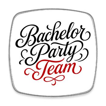 Bachelor Party Team - Square fridge magnet - white - Front