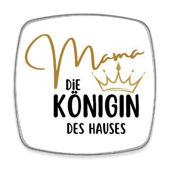 Mama Queen – Elegantes Krönchen-Design | Muttertag - Viereckiger Kühlschrankmagnet - Weiß - Vorne