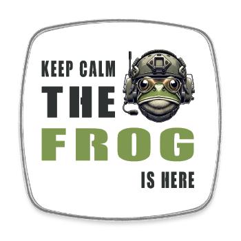 Fighting Frog – Style de garde calme - Magnet carré - blanc - Devant