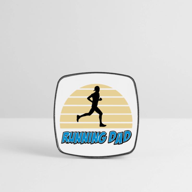 Laufender Vater Viereckiger Kühlschrankmagnet