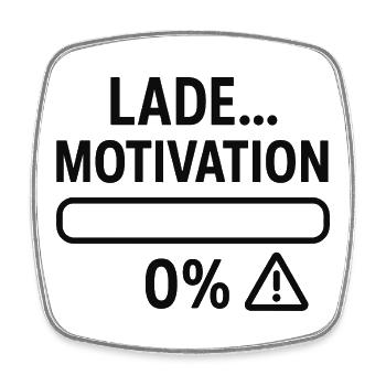 Motivationsbalken auf Null - Viereckiger Kühlschrankmagnet - Weiß - Vorne