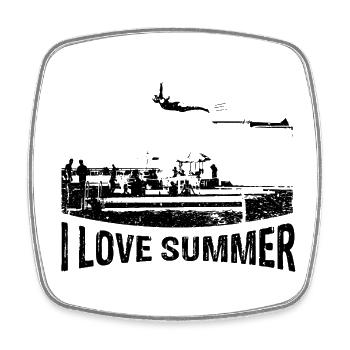 I love SUMMER - Viereckiger Kühlschrankmagnet - Weiß - Vorne