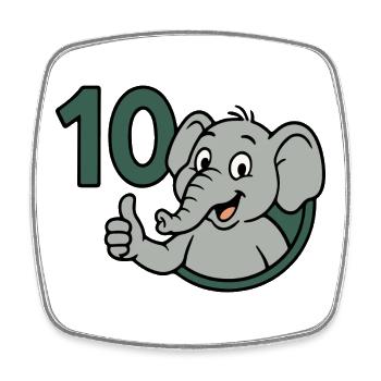 Trunk power with 10 - Square fridge magnet - white - Front