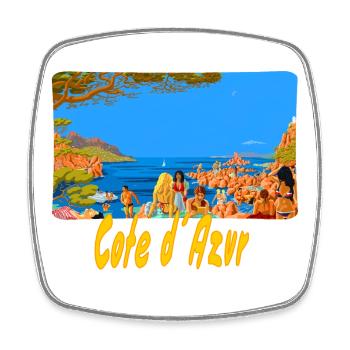 Cote d´ Azur - Viereckiger Kühlschrankmagnet - Weiß - Vorne