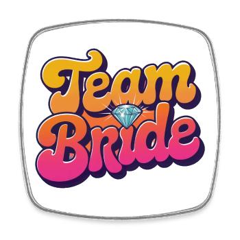 Team Bride-Retro Style-personalisierbar! - Viereckiger Kühlschrankmagnet - Weiß - Vorne