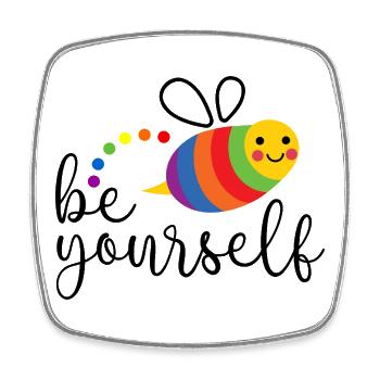 Mois de la fierté LGBTQ - Soyez vous-même - Magnet carré - blanc - Devant