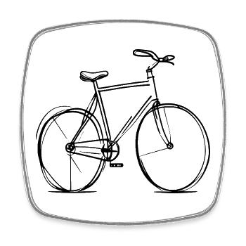 Tracé de lignes de vélo - Magnet carré - blanc - Devant