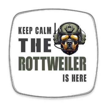 Rottweiler – Keep Calm Design - Square fridge magnet - white - Front