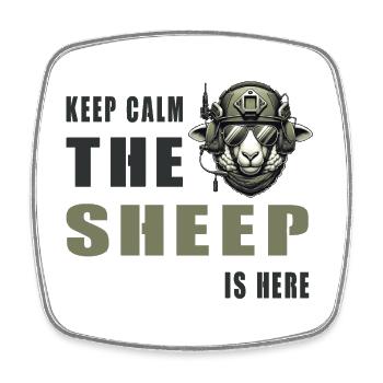 Schaf – Keep Calm Design - Viereckiger Kühlschrankmagnet - Weiß - Vorne