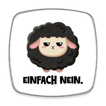 Grumpy Schaf Einfach nein - Viereckiger Kühlschrankmagnet - Weiß - Vorne