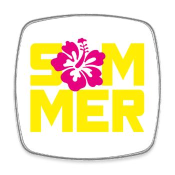 Summer Hawaii Blossom Holiday Holiday Flower Power Sun - Square fridge magnet - white - Front