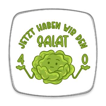 40. Geburtstag - Jetzt haben wir den Salat 40 - Viereckiger Kühlschrankmagnet - Weiß - Vorne