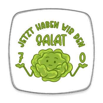70. Geburtstag - Jetzt haben wir den Salat 70 - Viereckiger Kühlschrankmagnet - Weiß - Vorne