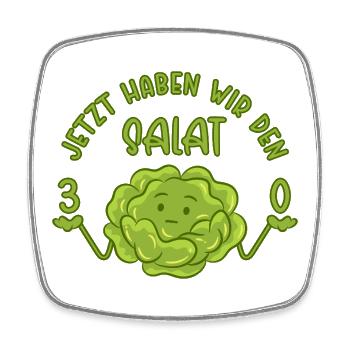 30. Geburtstag - Jetzt haben wir den Salat 30 - Viereckiger Kühlschrankmagnet - Weiß - Vorne