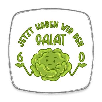 60. Geburtstag - Jetzt haben wir den Salat 60 - Viereckiger Kühlschrankmagnet - Weiß - Vorne