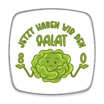 80. Geburtstag - Jetzt haben wir den Salat 80 - Viereckiger Kühlschrankmagnet - Weiß - Vorne