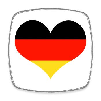 Germany heart black red gold - Square fridge magnet - white - Front